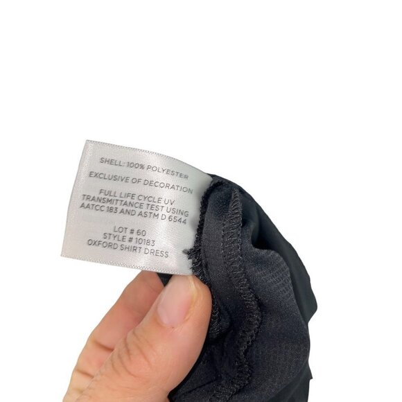 Coolibar Womens Shirt Dress Size Medium Black UPF 50+ Oxford Tab Sleeve New - Picture 8 of 11